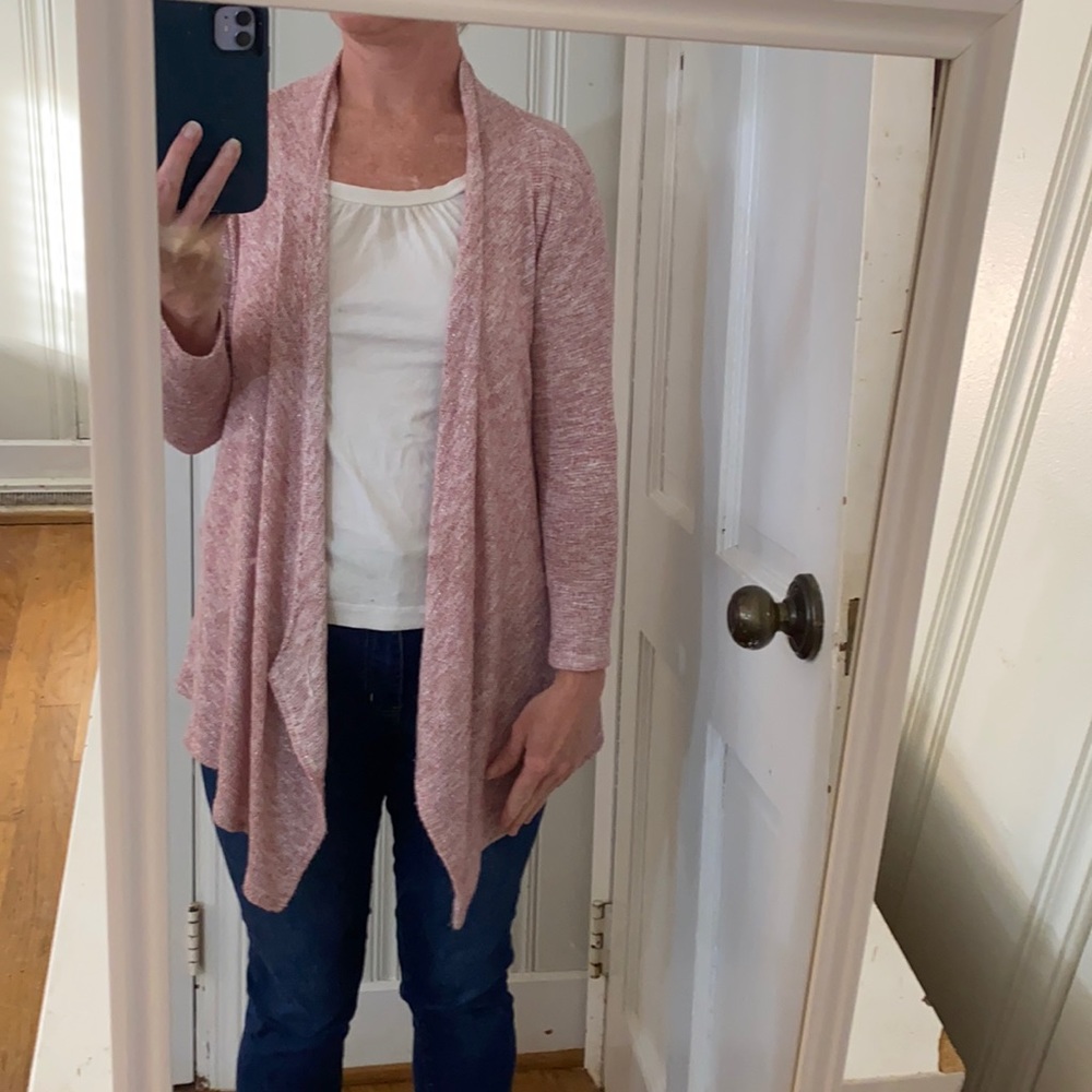 Glittery Silver/Red/White Cardigan